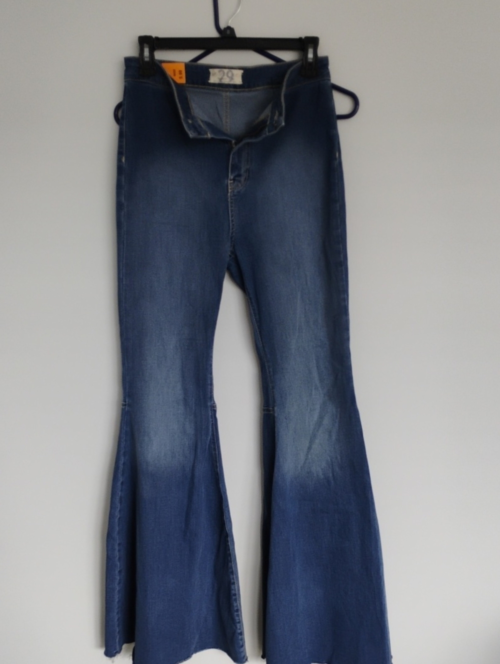 Free People We The Free Just Float On Flare Jeans Bell Bottom Raw Hem 29
